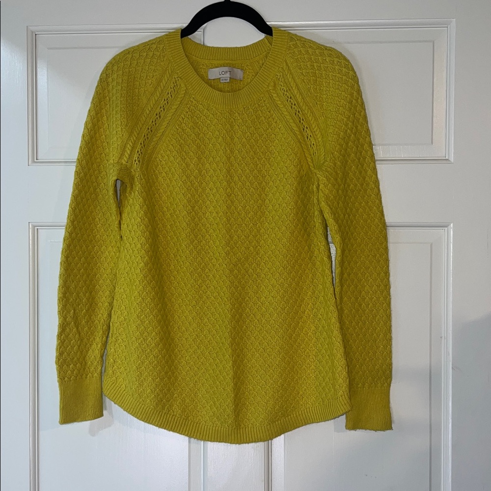 LOFT Mustard Textured Pullover